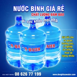 Nước uống đóng bình 20L giá rẻ M-Water