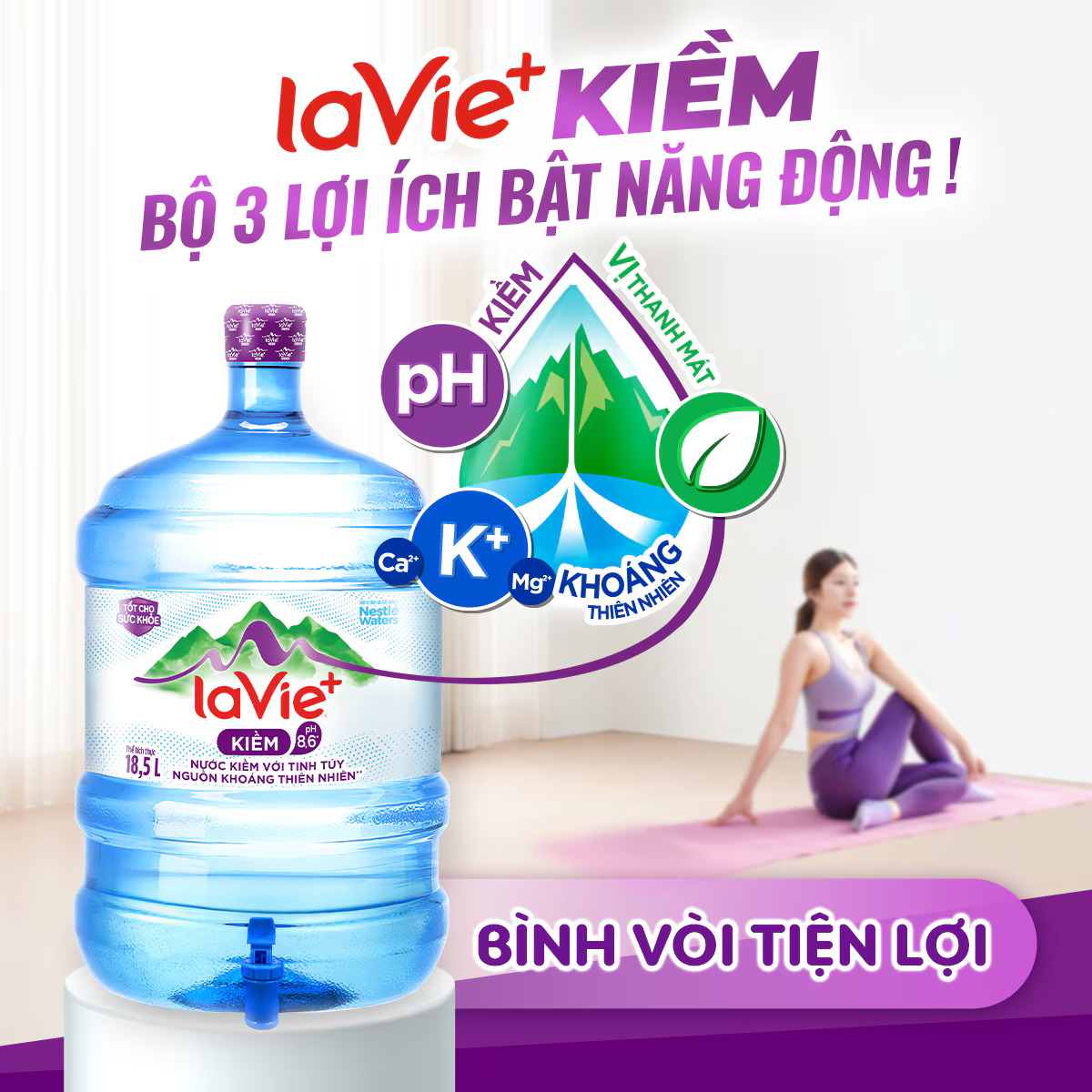 lavie-kiem-binh-voi Bình Nước LaVie+ Kiềm Có Vòi 18.5L
